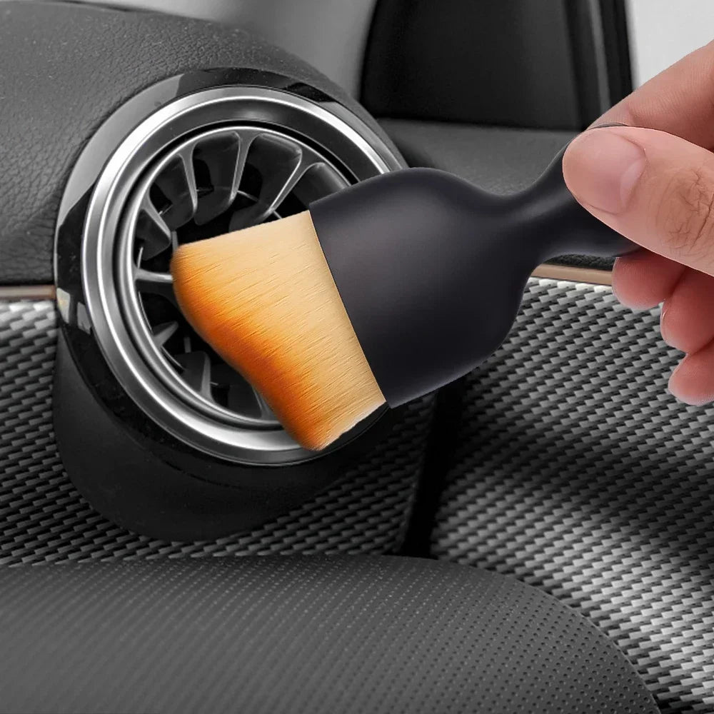 Car Vent Cleaning Soft Brush with Casing Car Interior Cleaning Tool Artificial Car Brush Crevice Dusting Detailing